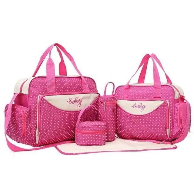 5pcs/Set mother diaper bag Set Maternity Suit Large Handbag Set