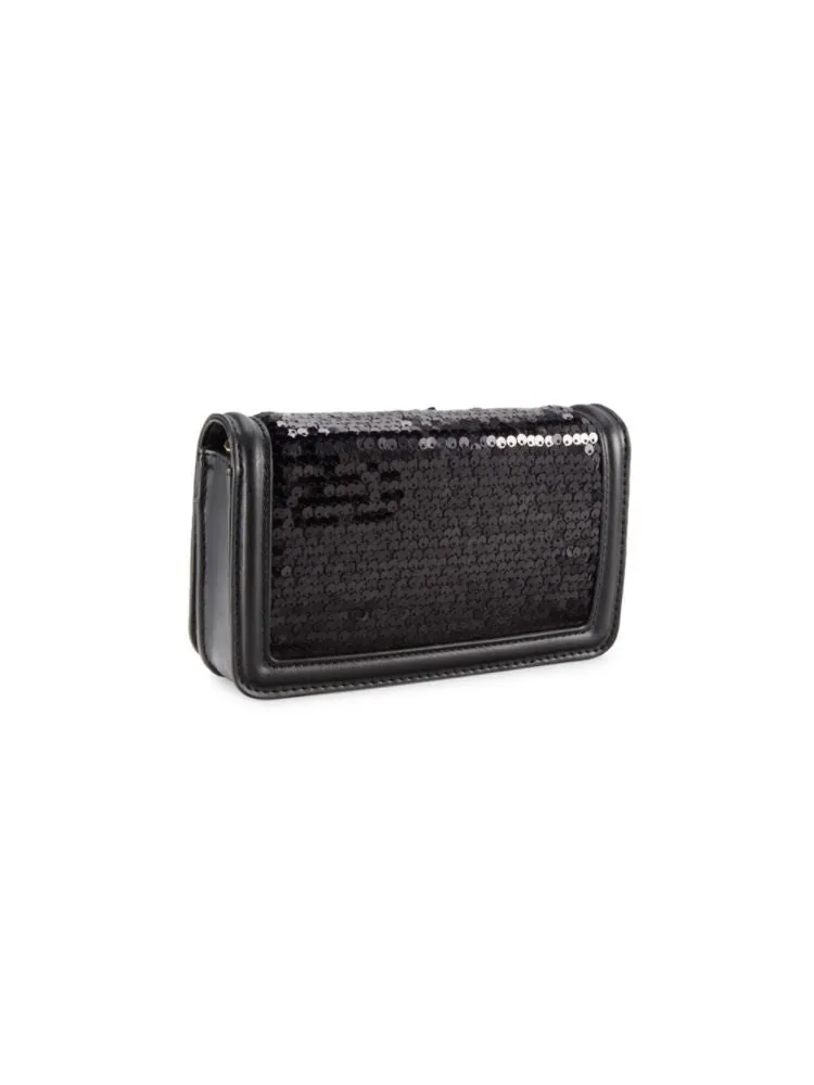 Badgley Mischka sequin shoulder bag, black