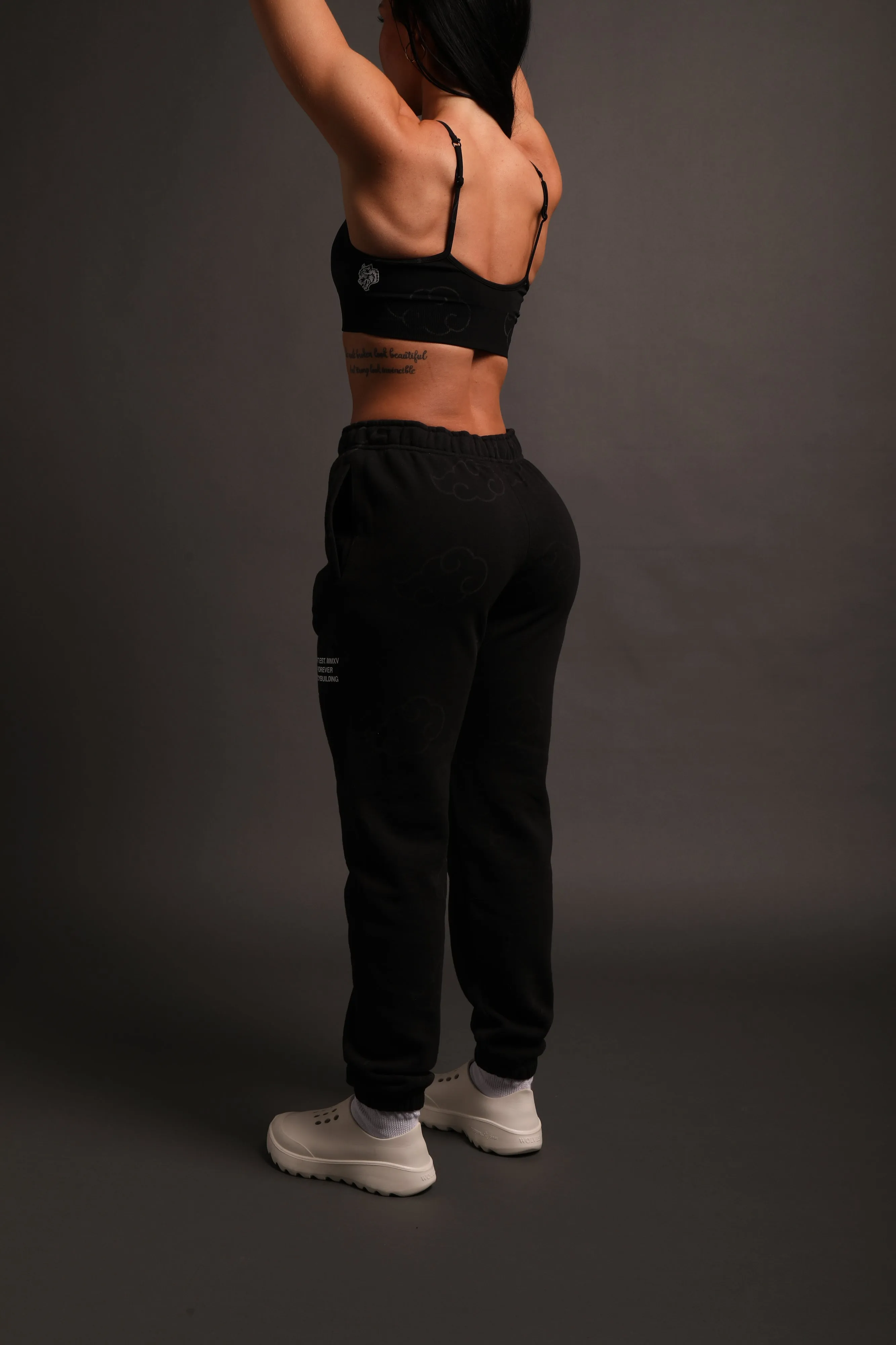 Float On She Post Lounge Sweats in Black