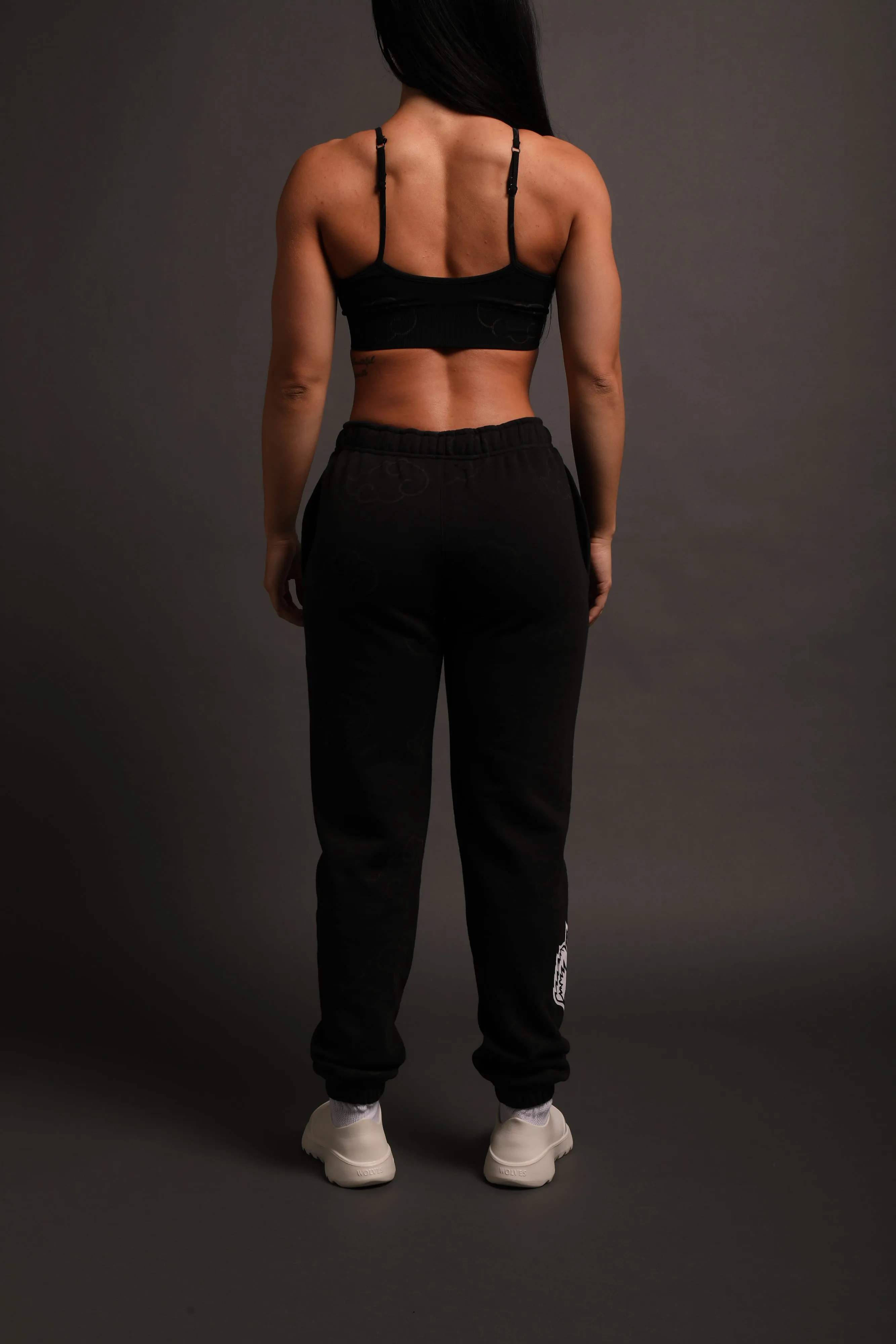 Float On She Post Lounge Sweats in Black