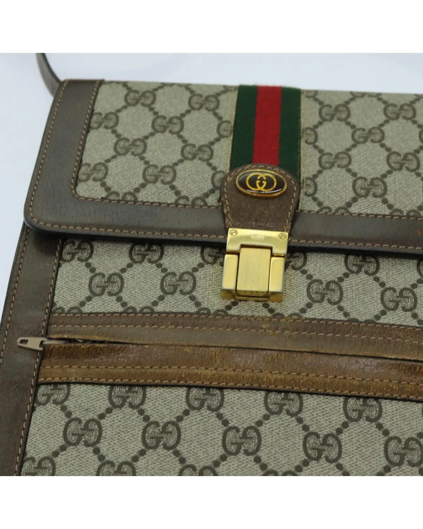 GG Supreme Web Shoulder Bag with PVC and GG Canvas Material