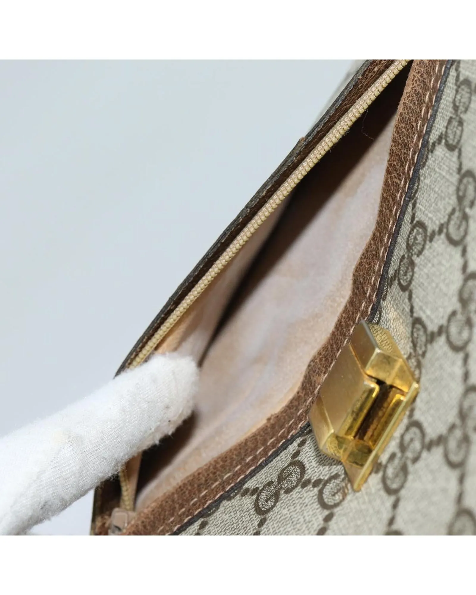 GG Supreme Web Shoulder Bag with PVC and GG Canvas Material