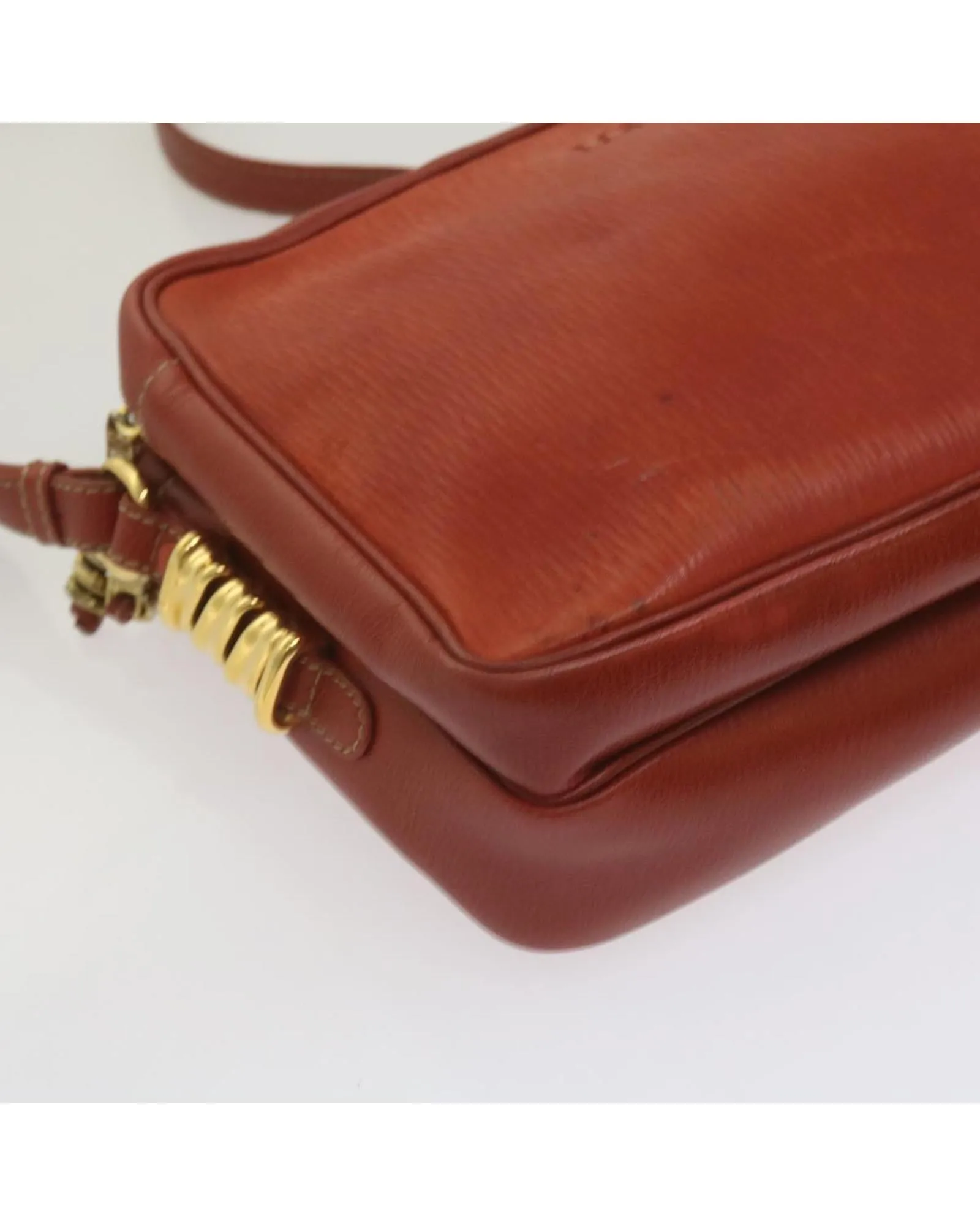 Leather Shoulder Bag with Auth Detailing in Red