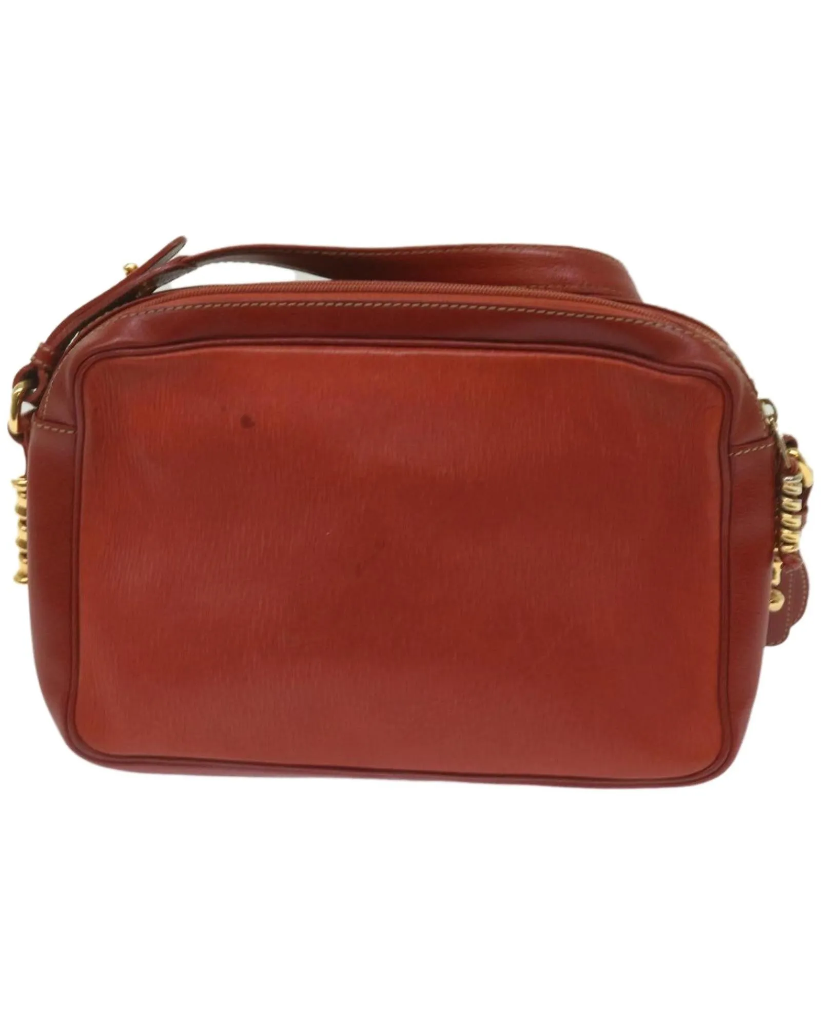 Leather Shoulder Bag with Auth Detailing in Red