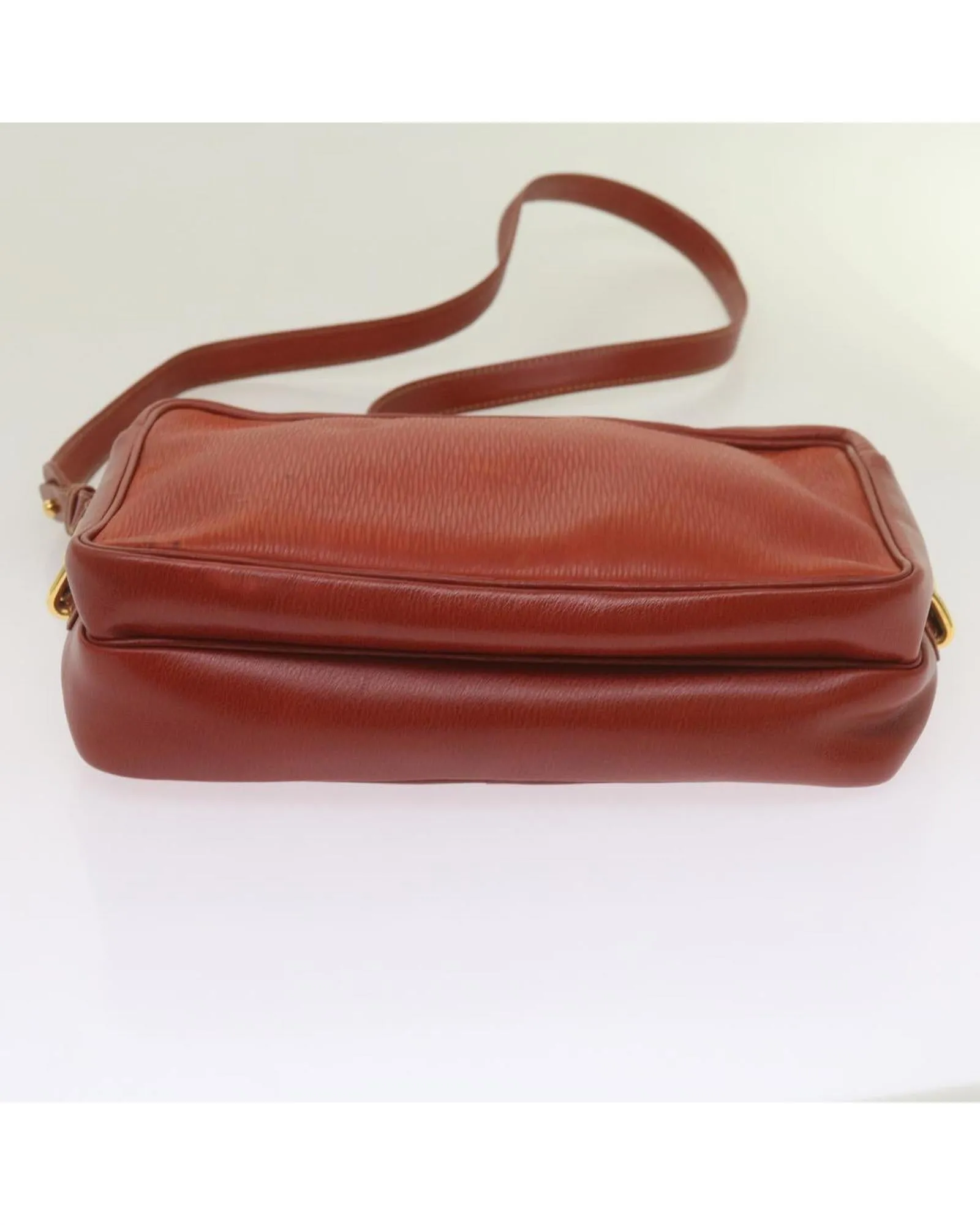 Leather Shoulder Bag with Auth Detailing in Red
