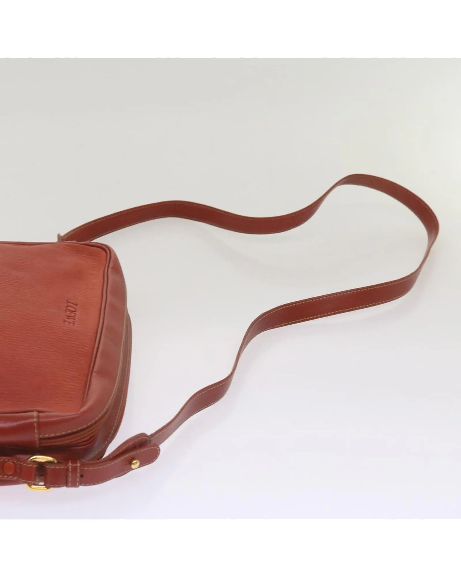 Leather Shoulder Bag with Auth Detailing in Red