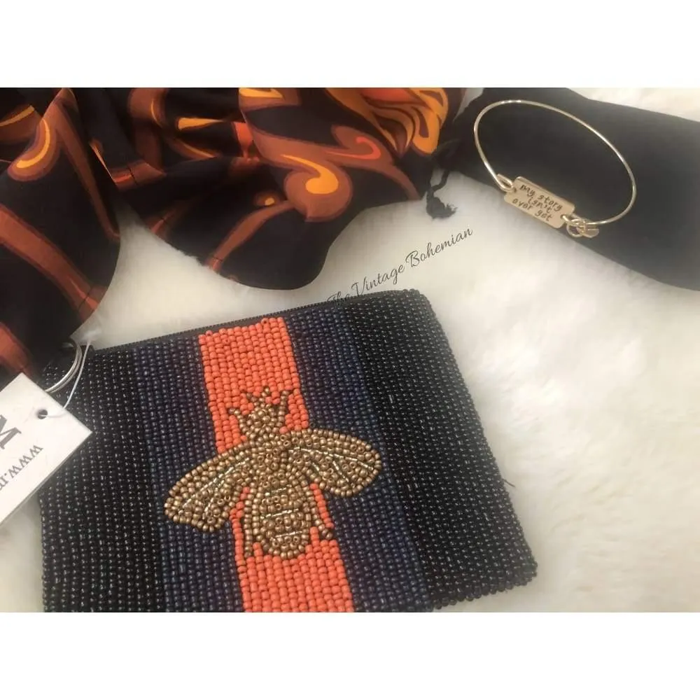Moyna Beaded 3d Bee Coin Purse