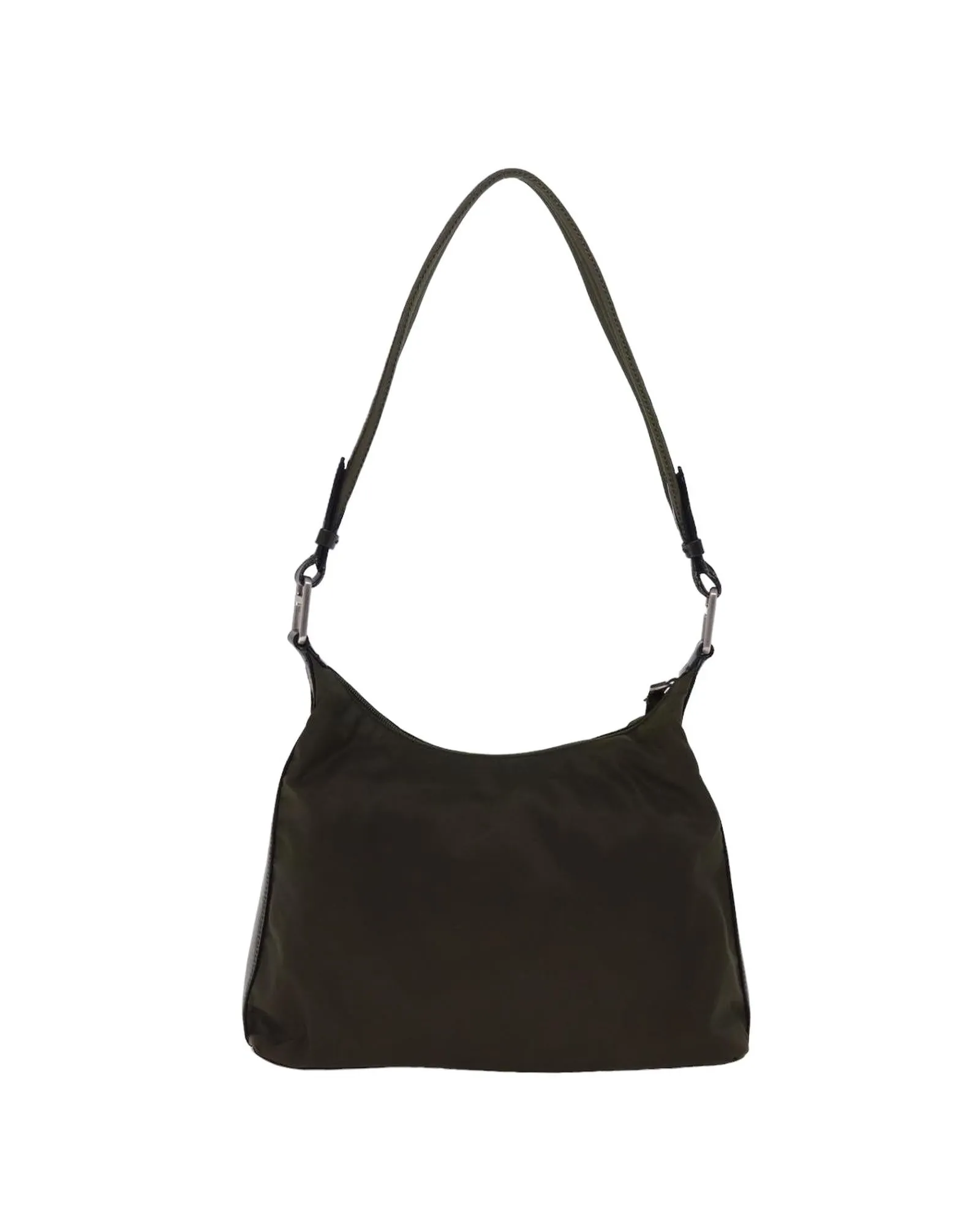 Nylon Shoulder Bag with Adjustable Strap and Zipper Closure