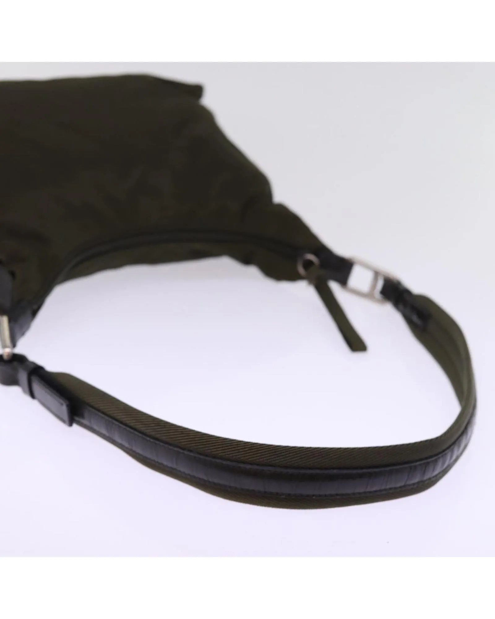 Nylon Shoulder Bag with Adjustable Strap and Zipper Closure