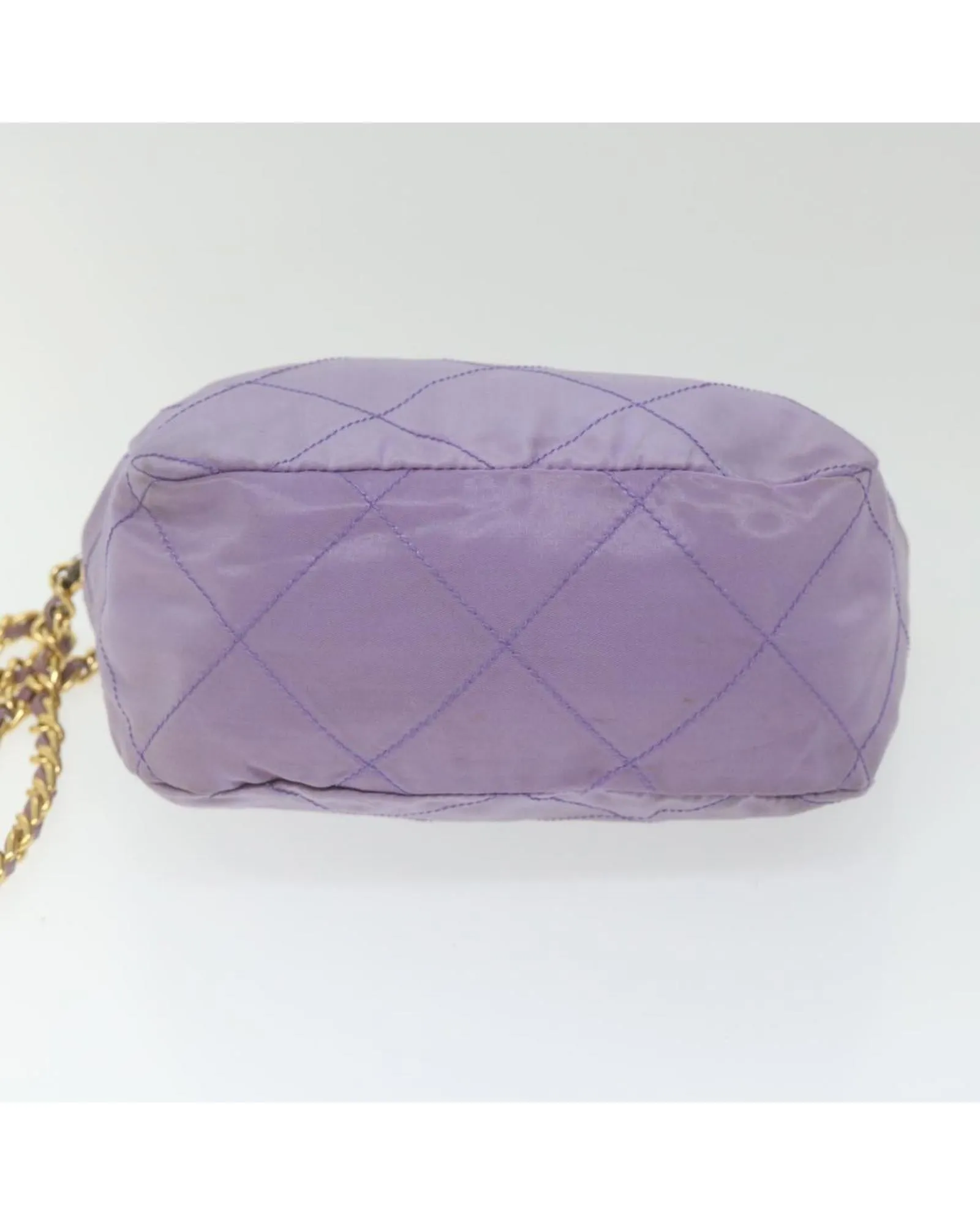Purple Nylon Chain Shoulder Bag