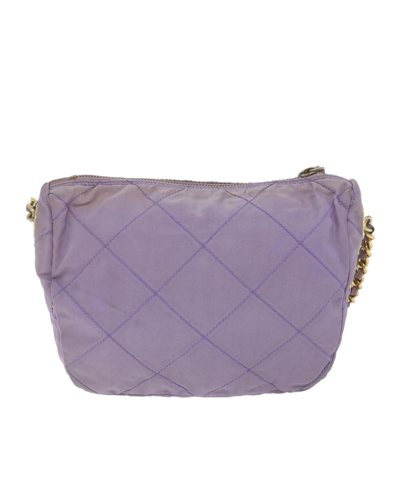Purple Nylon Chain Shoulder Bag