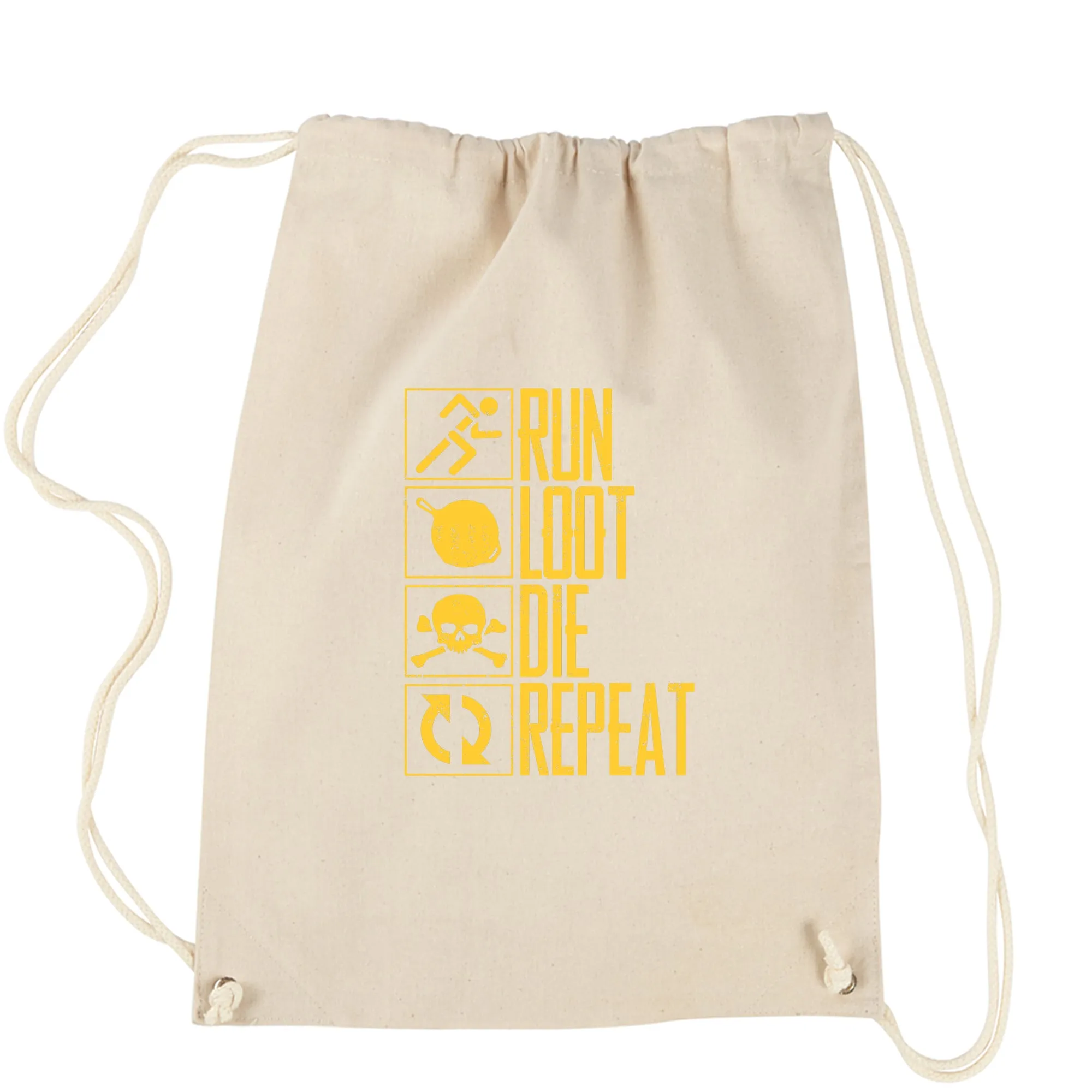 Run Loot Die Repeat Battlegrounds Gamer Drawstring Backpack