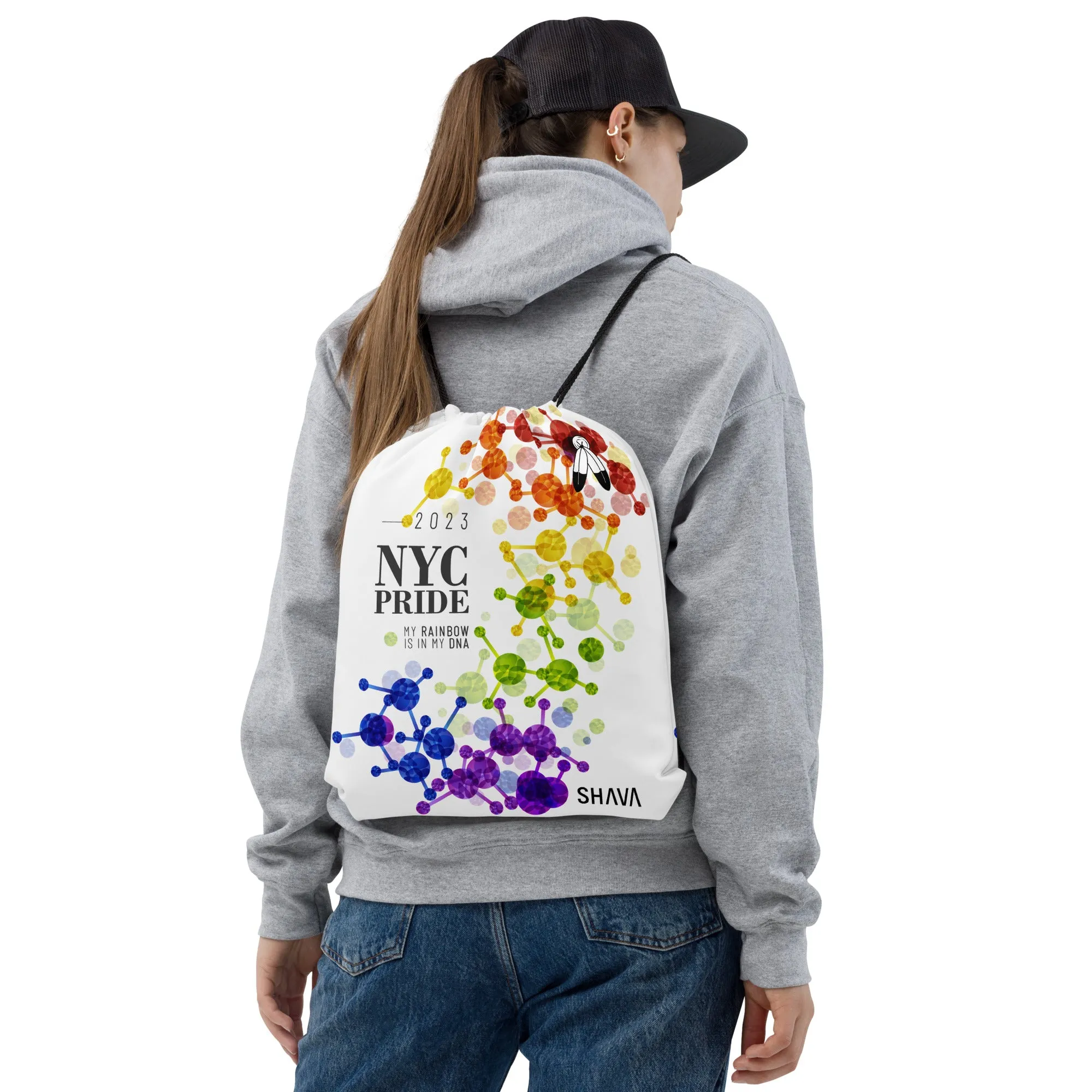 Two Spirit Flag All-Over Print Drawstring Bag NYC Pride - My Rainbow Is In My DNA