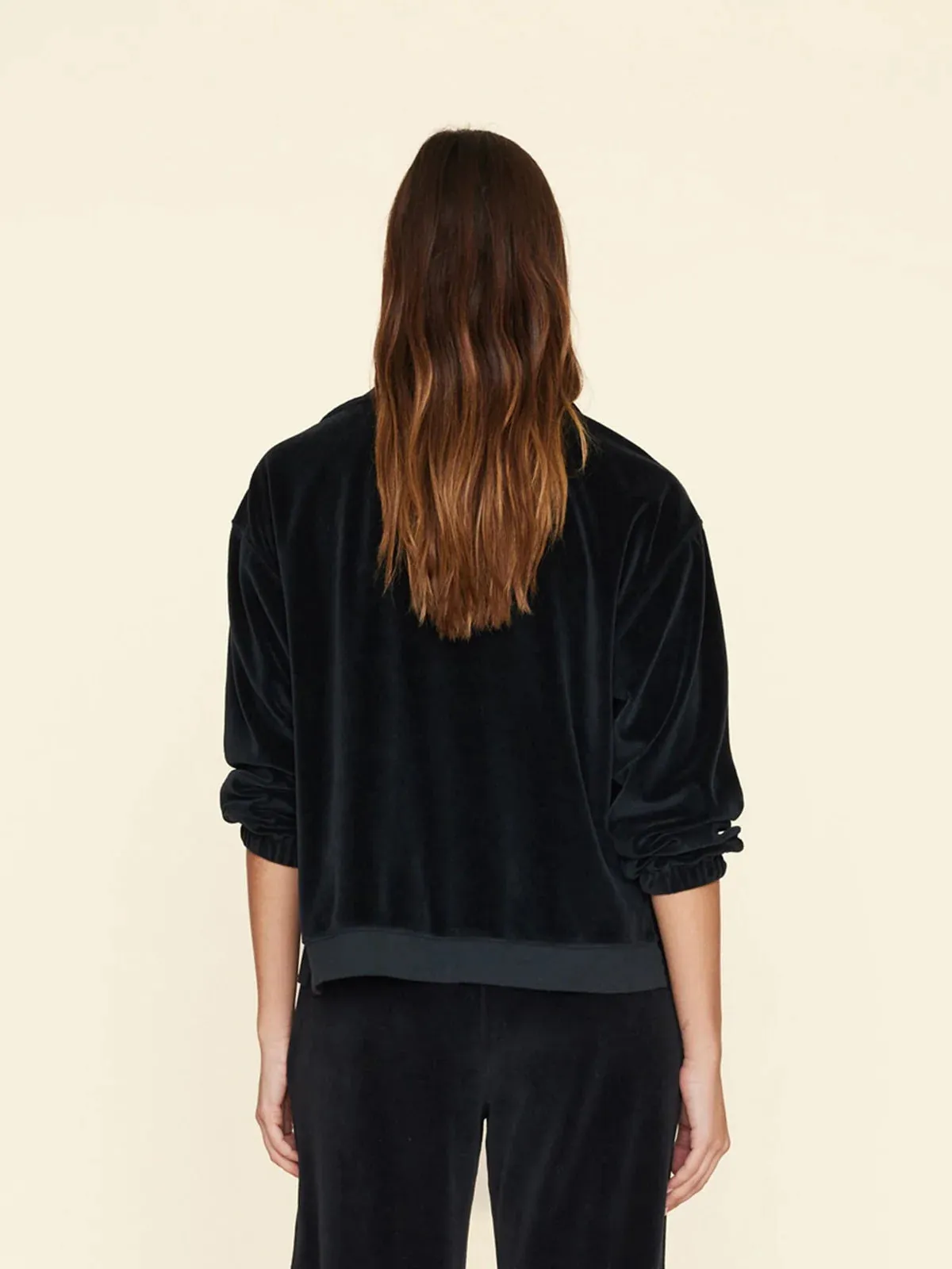 Xix6wlv00 Black Velour Sweatshirt